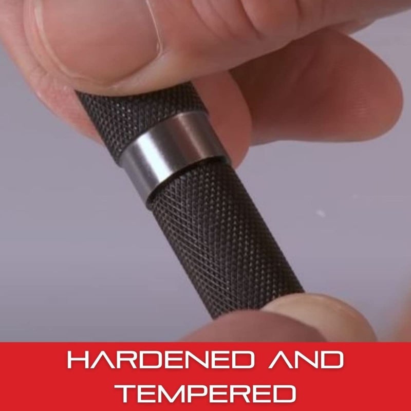 Starrett Steel Center Punch with Square Shank and Knurled Finger Grip - Hardened and Tempered, 4-1/2" Length, 3/16" Diameter Tapered, 7/16" Square Thickness - 264F - Image 5